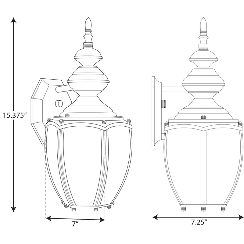Lanterne murale d'extérieur en verre martelé H 15,375 po Rawson