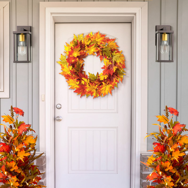 Wreath Lighted Polyester 24'' Wreath