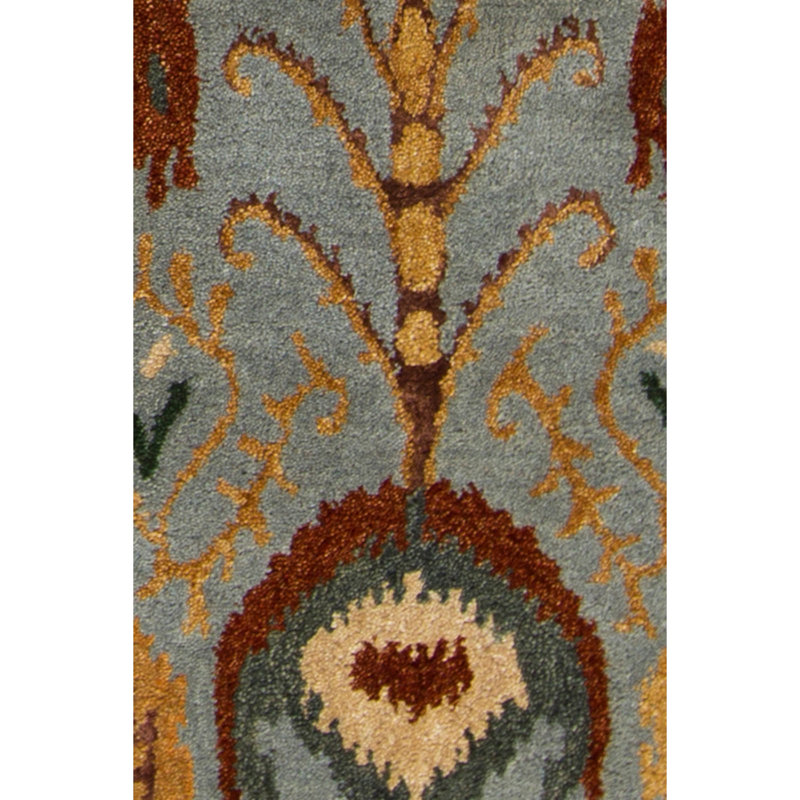 Tapis moderne et contemporain touffeté à la main Rupec en rouge / bleu / vert / or, Rectangle 5 pi x 7 pi 6 po