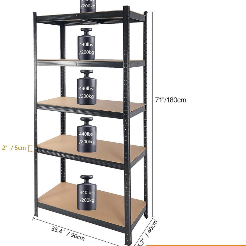 Capacité de 2000 lb pour les tablettes de rangement de garage