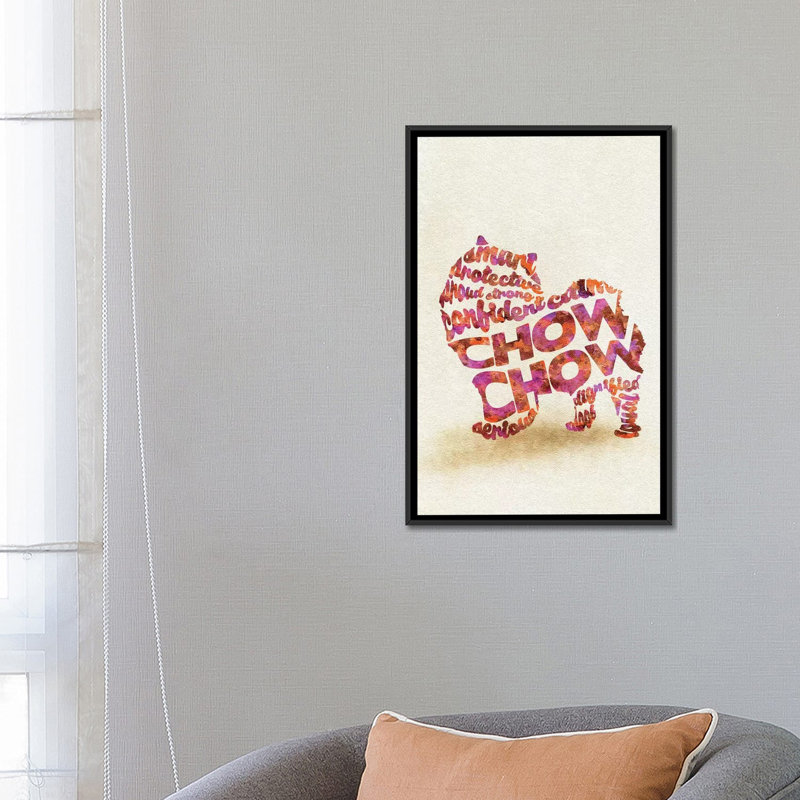 « chow chow » par ayse deniz akerman, reproduction d’impression sur toile tendue, H 26 po x l 18 po x P 1,5 po, Pas de tapis
