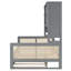 Lit de jour gris avec lit gigogne simple, tablette d'armoire, lit gigogne en bois pleine grandeur et armoire, en gris, structure stable-2083448582-2083448576