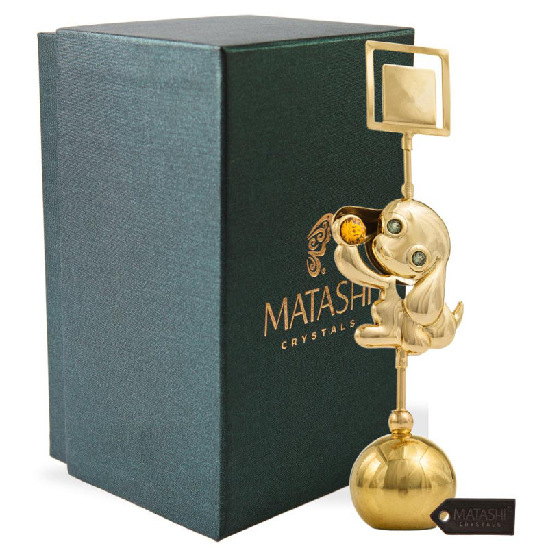Porte-cartes chiot plaqué 24 carats Prevatte, Or