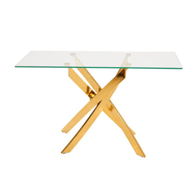 Aki 47'' Glass Top Console Table
