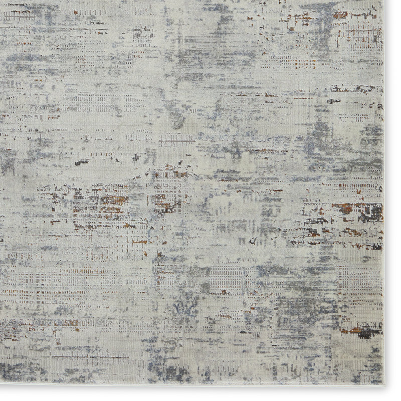 Tapis gris rectangulaire en polypropylène tissé à la machine Toilon, Rectangle 5 pi 11 po x 8 pi 11 po