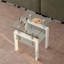 Table de bout en verre trempé blanc, petite table avec rangement à 2 couches, table d'appoint de salon
