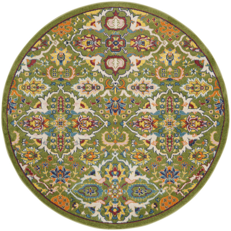 Weylyn Floral Indoor Rug, Round 4'