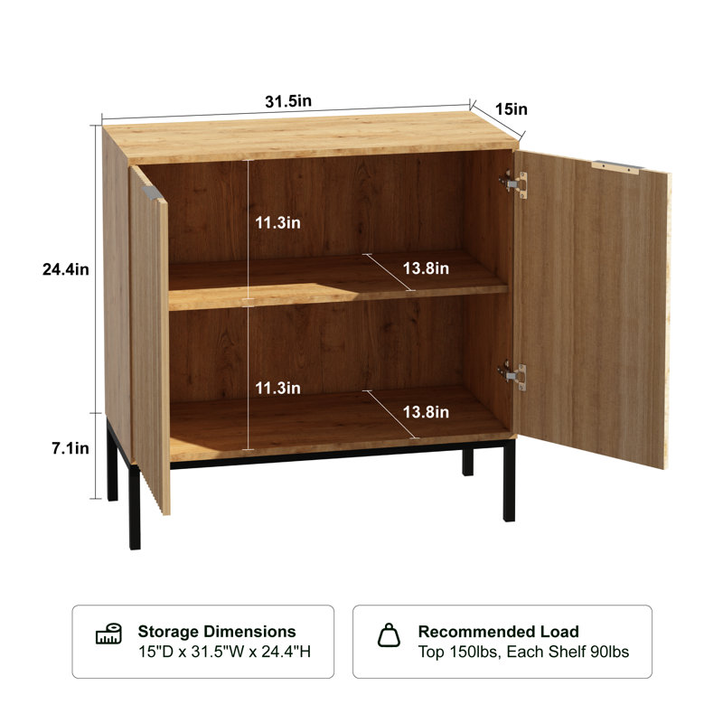 Buffet 32 po x 32 po x 15 po avec rangement