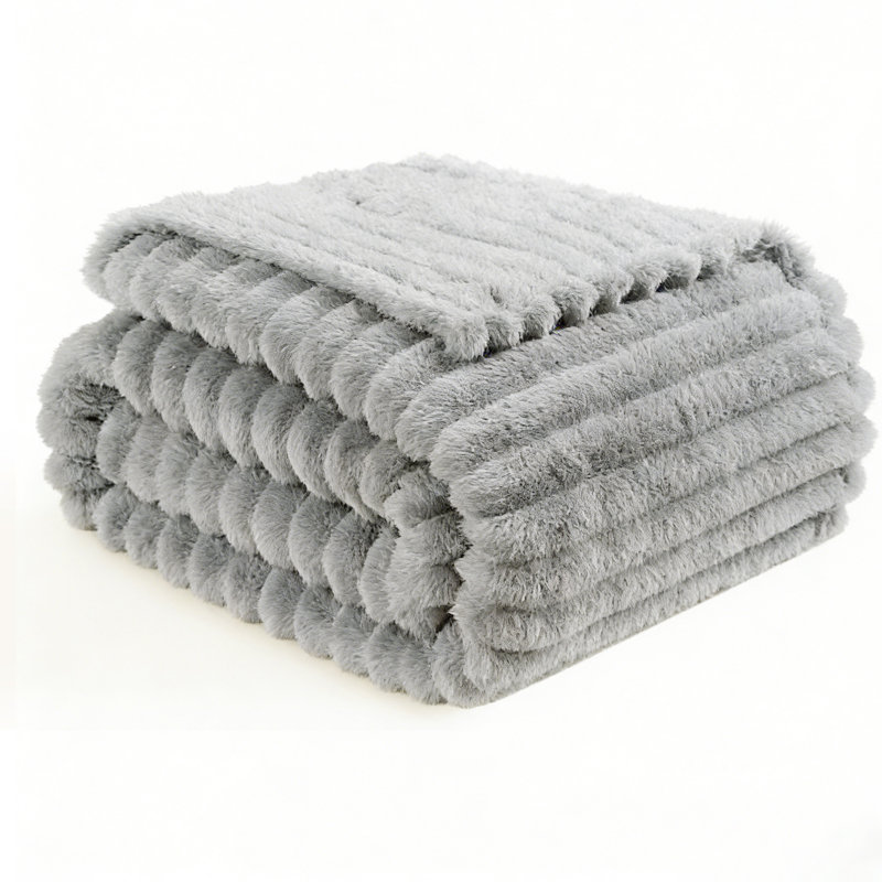 Léger à rayures - jeté en molleton doux de 300 g / m², couverture à rayures décorative et cadeau pour canapé, lit, canapé et salle de climatisation.