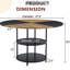 Grande table de salle à manger de 47,3 pouces avec rangement à deux couches - bois et attrait noir en forme d'éventail pour améliorer l'ameublement
