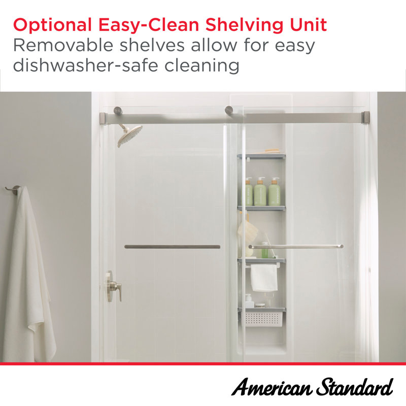 White Wall Mounted Shower Basket with Shelves