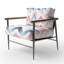 Chaise d'appoint contemporaine Boho - Fauteuil rose et bleu à chevrons boho-1009622218