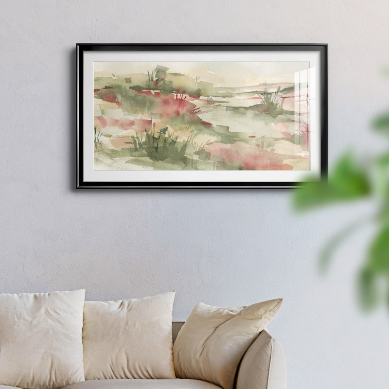 Rust Grasslands I - reproduction encadrée de qualité supérieure - prête à être accrochée, H 22,5 po x l 42,5 po x P 1 po