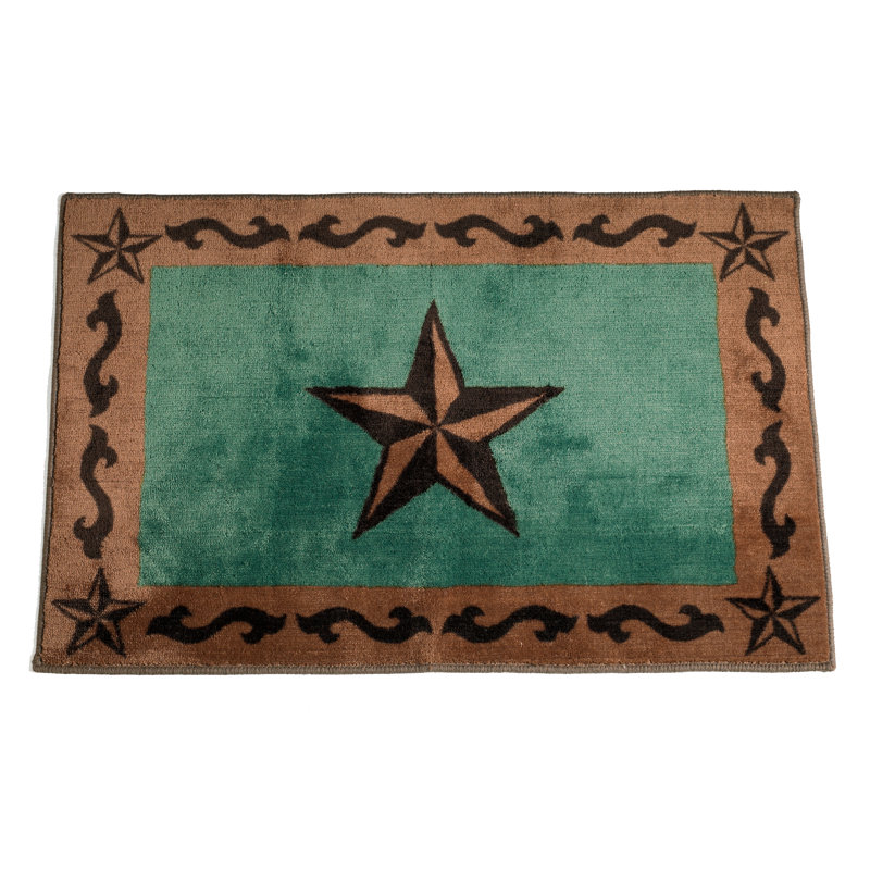 Tapis de salle de bain Rustic Star, Turquoise