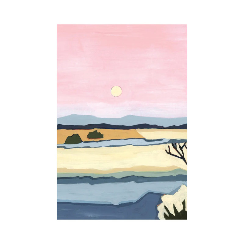 Pink Sunset Over Villacuri, 2023 by Andrea Mejia - Gallery-Wrapped Canvas Giclée on Canvas, Does Not Apply