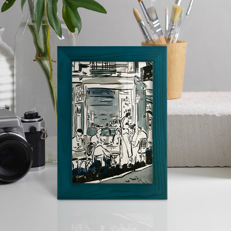 Aucoin De Larue III " Aucoin De Larue III ", 7" H x 5" W x 1" D, Blue Framed