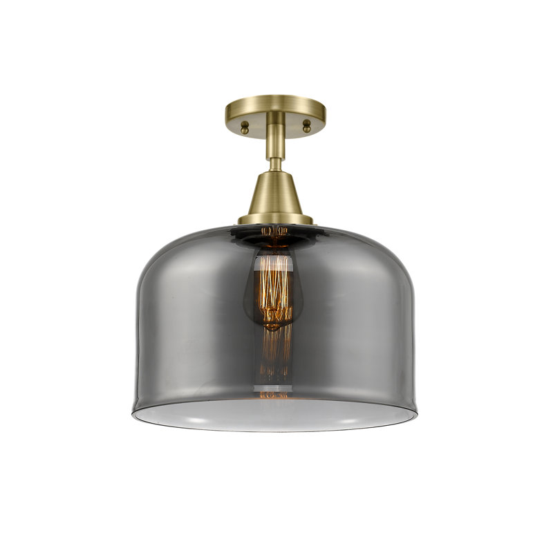 Plafonnier en verre, Laiton antique, Ampoule non incluse, Oui