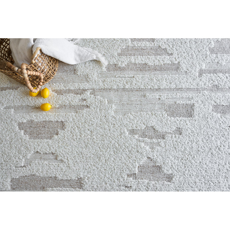 Canyon Wool Area Rug in Ivory/Beige, Rectangle 8' x 10'