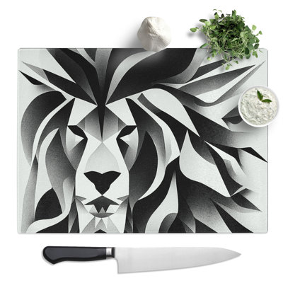 Abstract Lion  Glass Chopping Board
