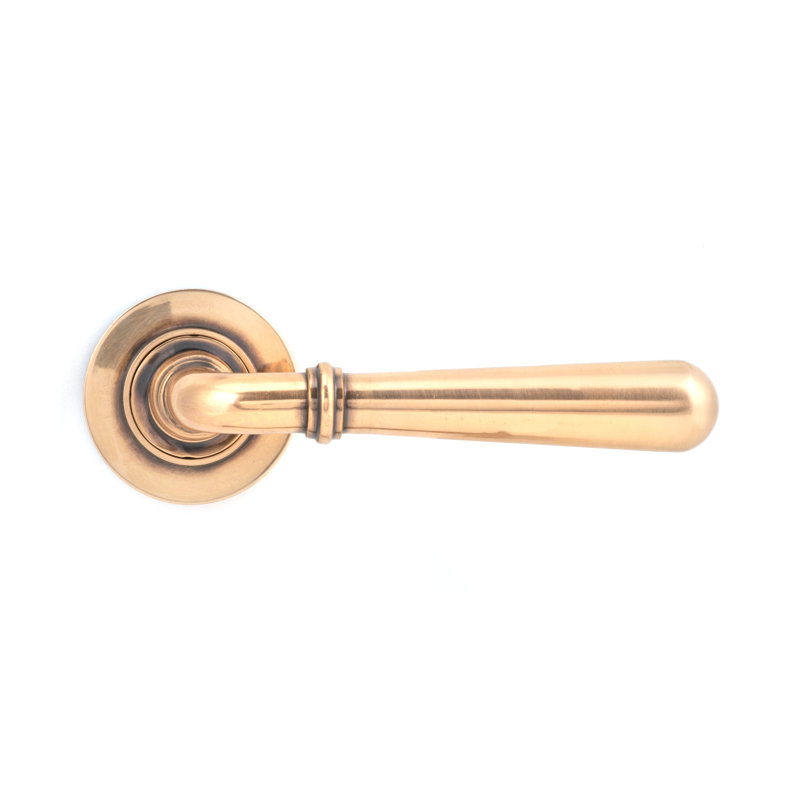 Newbury Lever on Rose Set (Plain), Polished Bronze