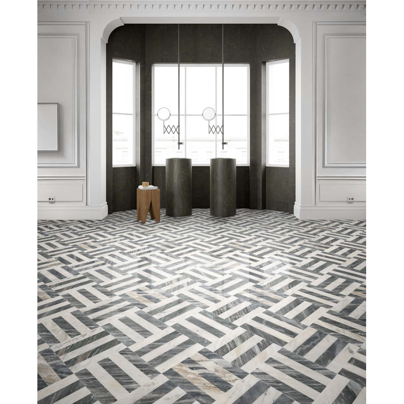 12 tuiles de marbre en pierre naturelle polie jet d'eau 12 "x 12" pour plancher et mur, 1 boîte chaque motif 4 PCS