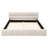 Beige Upholstered Queen Size Bed With Chenille Fabric And Construction, No Box Spring In Bedroom Platform Cloth, Headboard, Structure, Spring,-1022607318