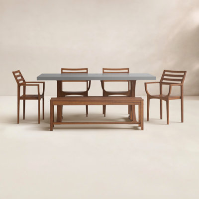 Kinsler 74" Eucalyptus Patio Dining Set
