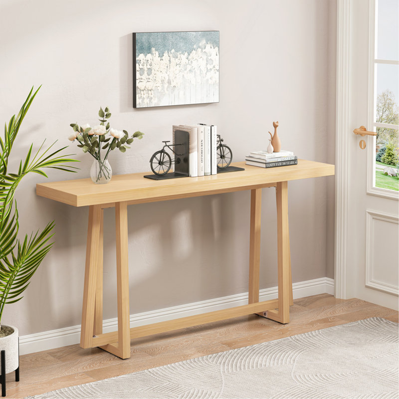 Citium Rectangular Wood Console Table, Natural