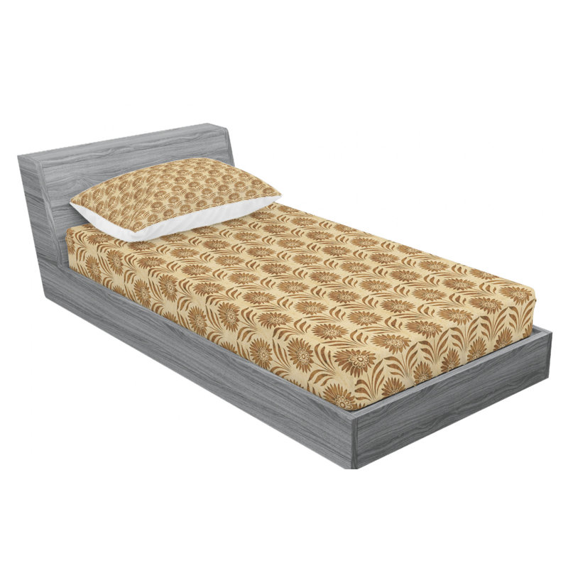 Microfiber Floral Sheet Set, Twin XL Sheet Set with Fitted Sheet