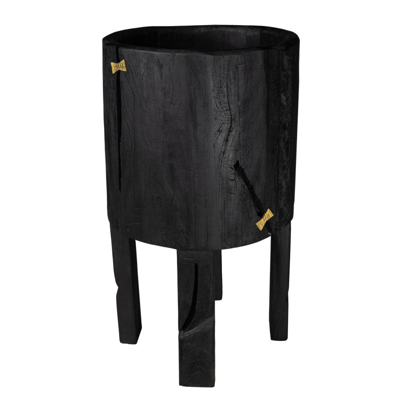Obsidian Heirloom Planter (Large) ~ A bold fusion of ebonized elegance and timeless craftsmanship, this 100% reclaimed wood pot planter transforms natural imperfections into sculptural artistry, making a striking statement in any space.