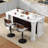 63" Large Imitation Marble Bar Table With Roman Column,Island Table With Charging Station,Mordern Dining Table,Home Bar Unit