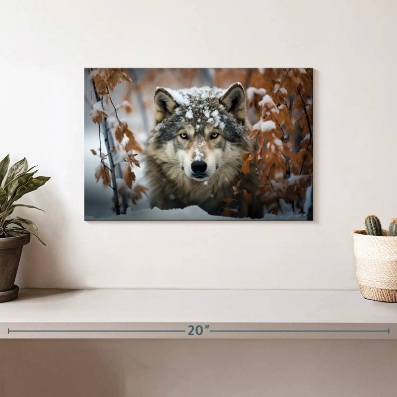 Brampt Gray Wolf In The Snow, 8" H x 12" W