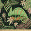 Persich Chameleon Lizard and Wildflowers Fabric