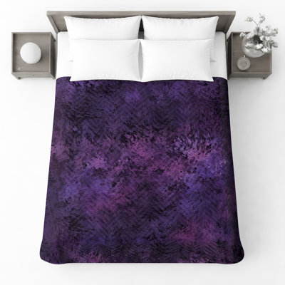 Purple Textured Abstract Quilted Bedspread All Sizes
