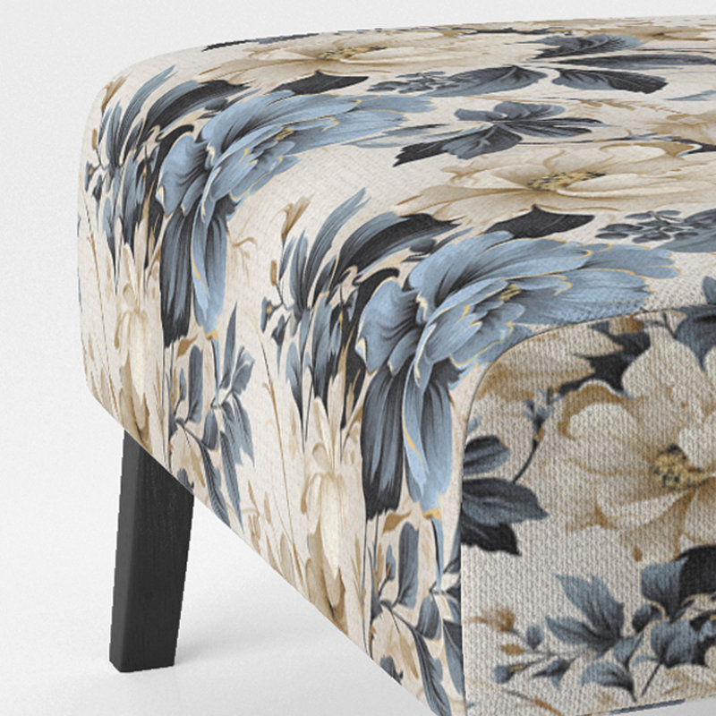 Rustic Victorian Brocade Victorian Motif - Chaise d'appoint de chalet rembourrée à motif floral
