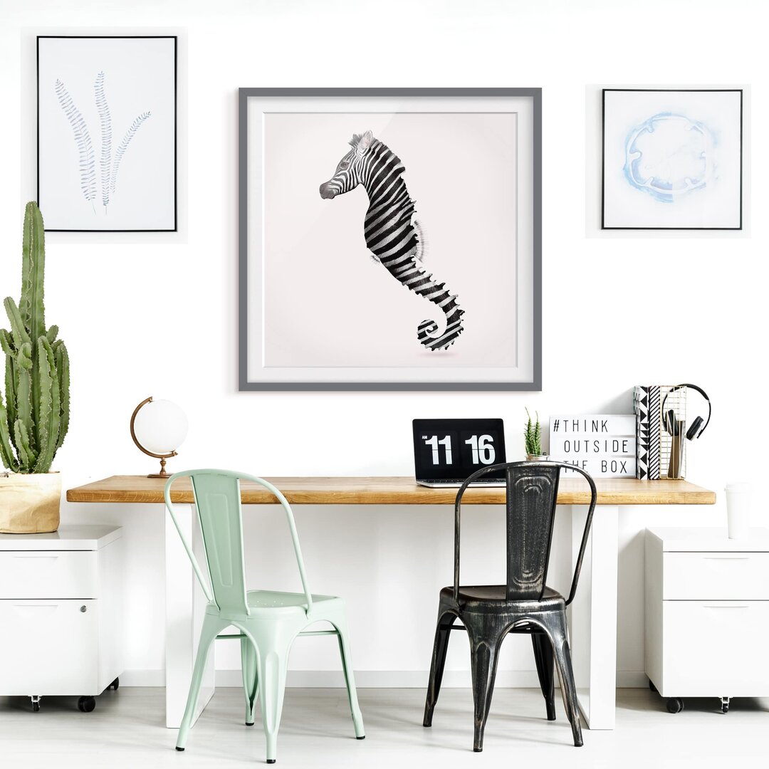 Picture With Frame - Jonas Loose - Seahorse With Zebra Stripe - Square 1:1 - B