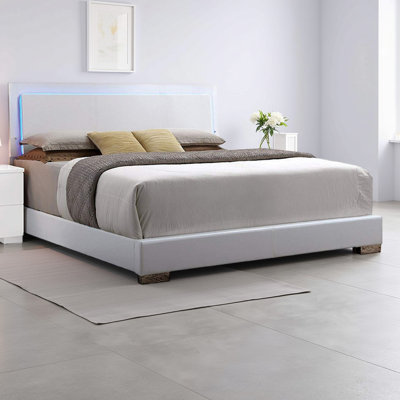 Grand lit plateforme tapissier Morfaw
