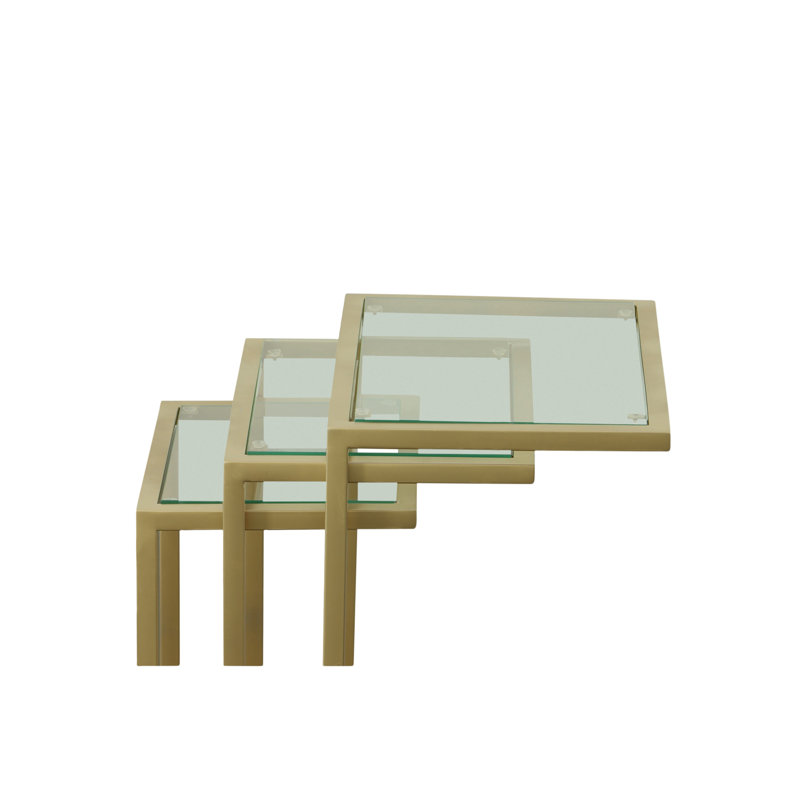Tables gigognes 3 pièces Elegant Gold, Or