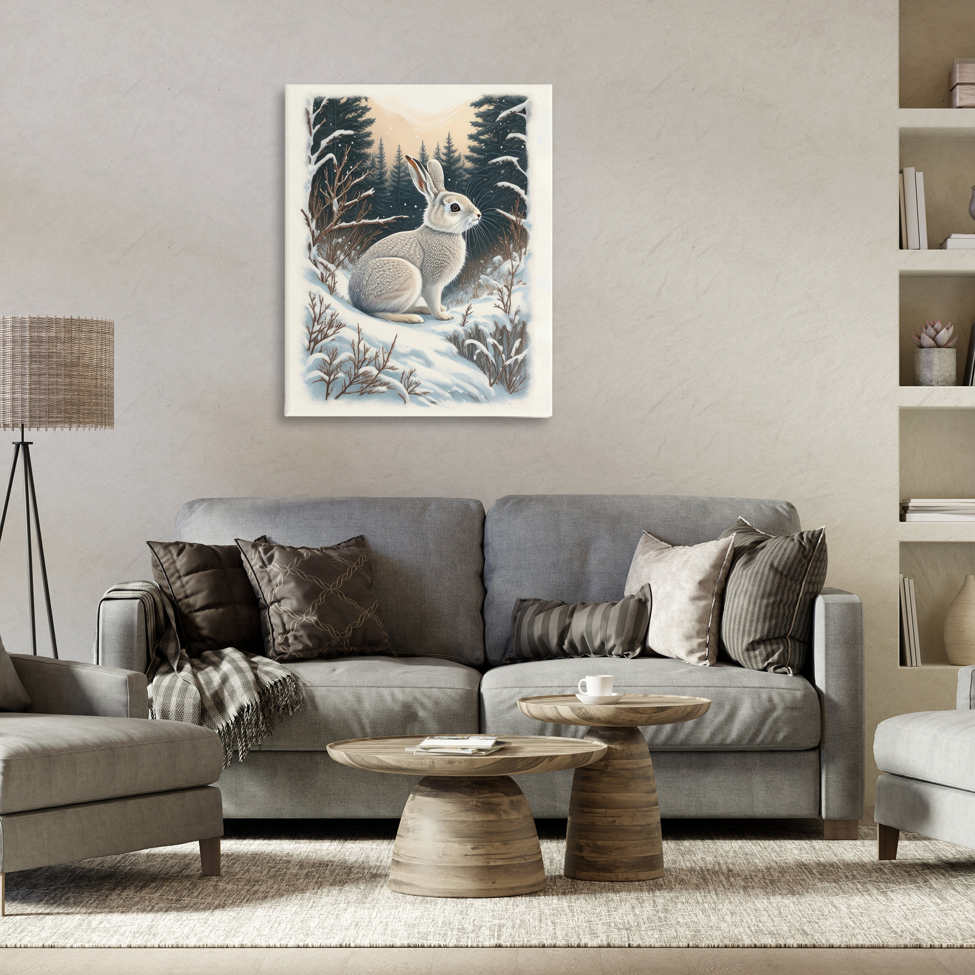 August Grove® Rabbit in Winter Forest Canvas Wall Art by Denise Dundon ...