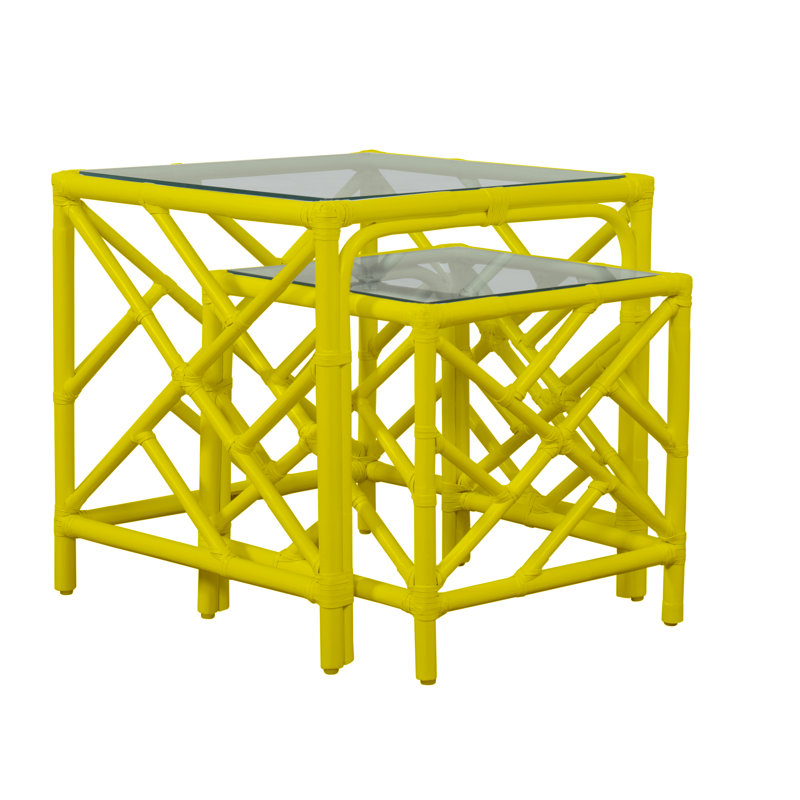 Tables gigognes Chippendale, Jaune tournesol