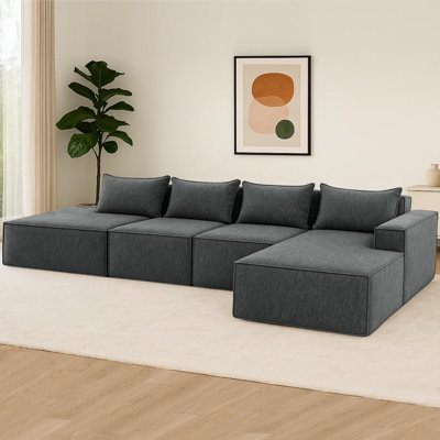 Canapé en chenille 3 pièces sans assemblage requis