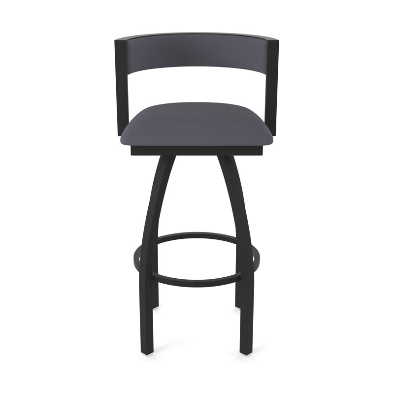 Tabouret Artémis, Noir froissé, Vinyle - tempête Canter, Tabouret de bar (siège d'une hauteur de 36 po)