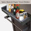 Chariots de gril de rangement d'extérieur avec roulettes, table portative robuste en métal-404171059