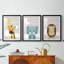 Girafe Sunshine - impression encadrée sur mesure de qualité supérieure - 3 pièces-1999018887-1999018885