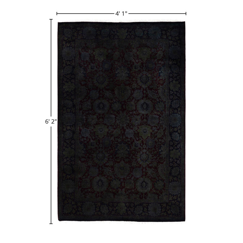 Overdyed One-of-a-Kind 4' 1" X 6' 2" Hand Knotted Area Rug