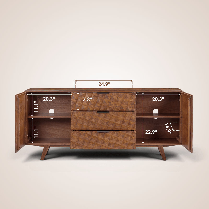  Buffet en bois massif Sapa, Dark Walnut