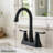 Cascade 4-Inch Matte Black Centerset 2-Handle Bathroom Sink Faucet With Drain Assembly-107925112