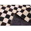Tapis crème en cuir de vache noir 4 pi x 6 pi
