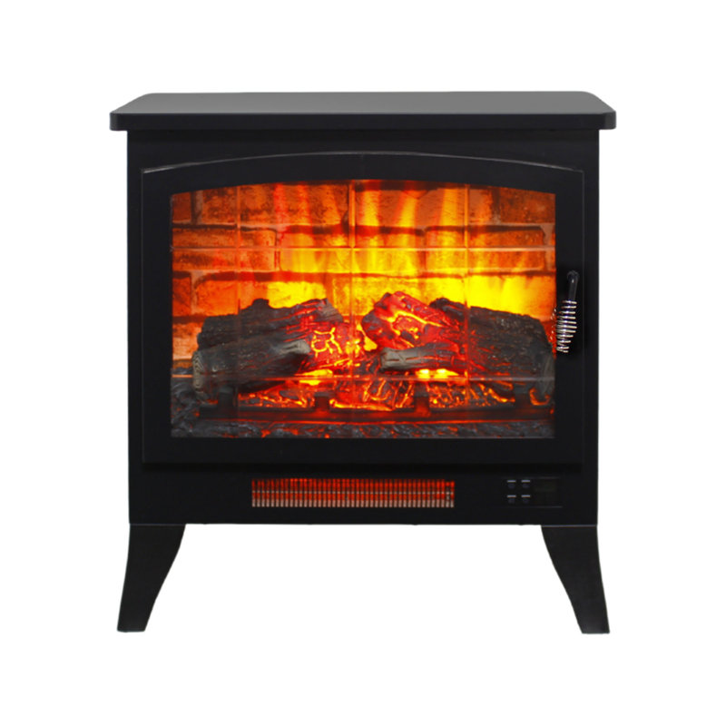 21 Inch Three-Sided Freestanding Electric Fireplace Stove Heater With 3D Flame Effect With Remote Control
