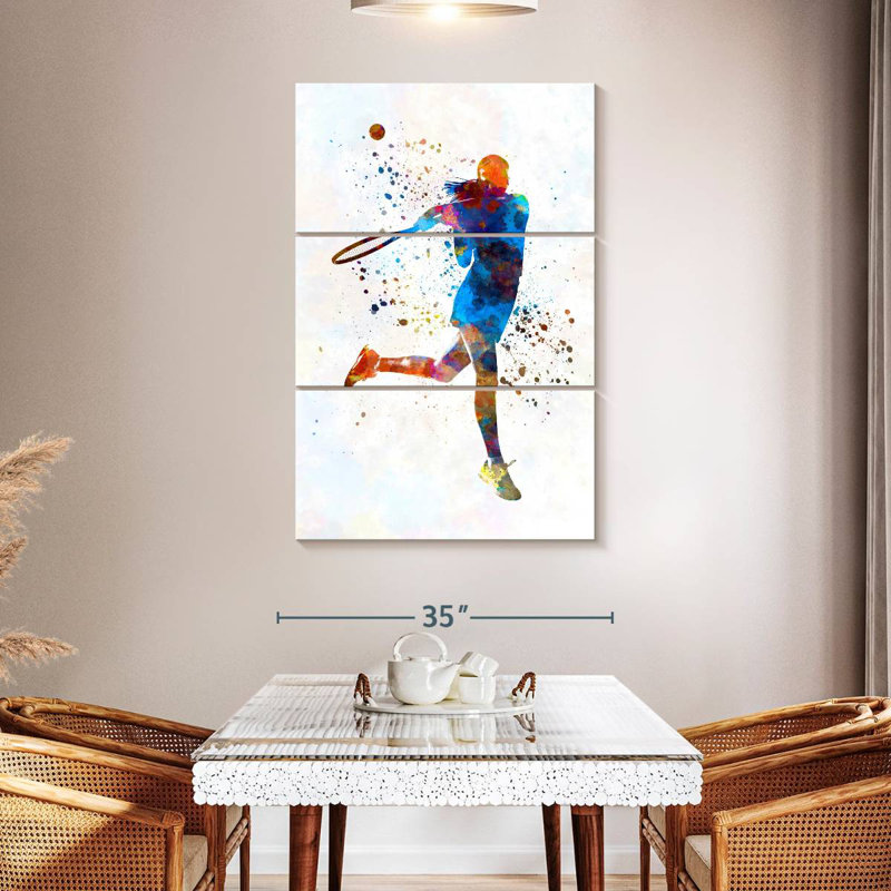Sirci, joueuse de tennis à l'aquarelle I, H 32 po x l 20 po